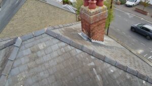 Drone inspection of chimney stack for Schedule of Condition, Cambridgeshire.